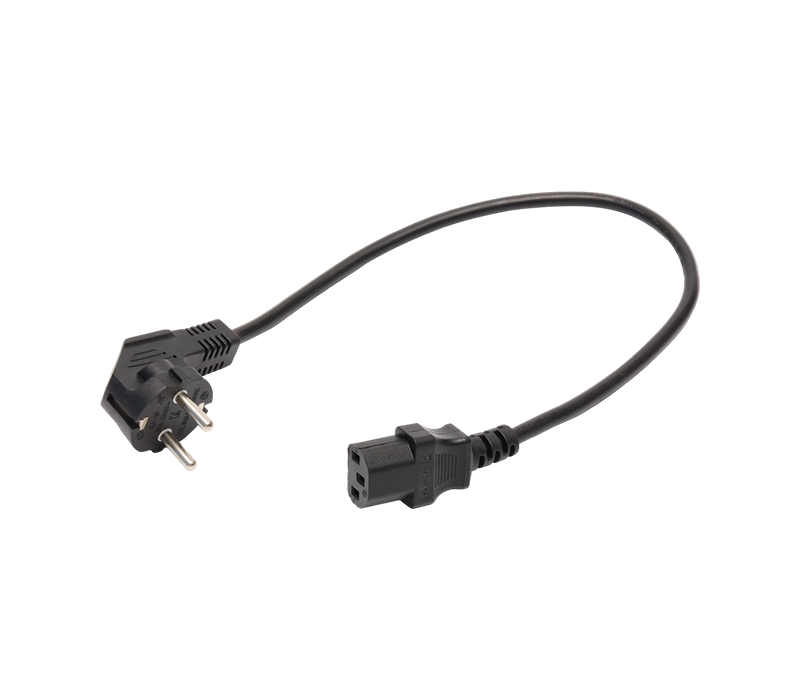 K3-15+JT-ST3 16A 250V Trojkolíkový kórejský 90-stupňový kolenný konektor s konektorom IEC C13