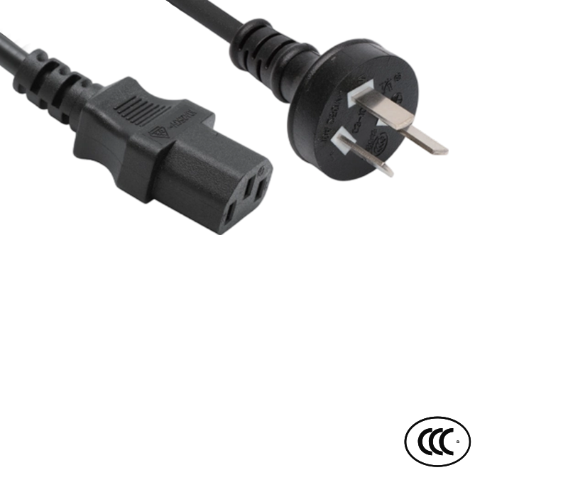 C3-10C+JT-ST3 10A 250V trojkolíková čínska štandardná zástrčka s IEC konektorom C13