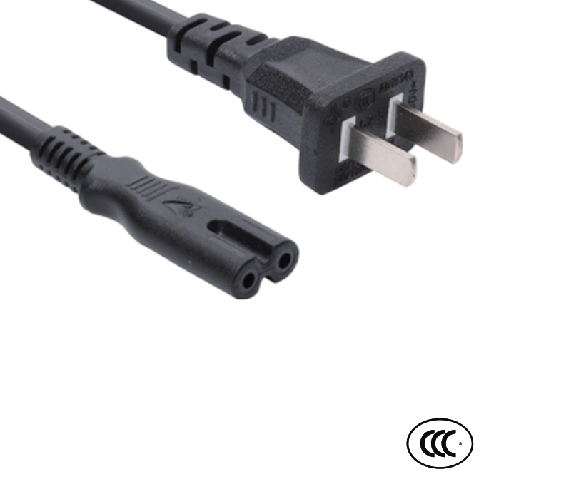 C2-6/10+ST2 10A 250V dvojkolíková štandardná čínska zástrčka s IEC konektorom C7