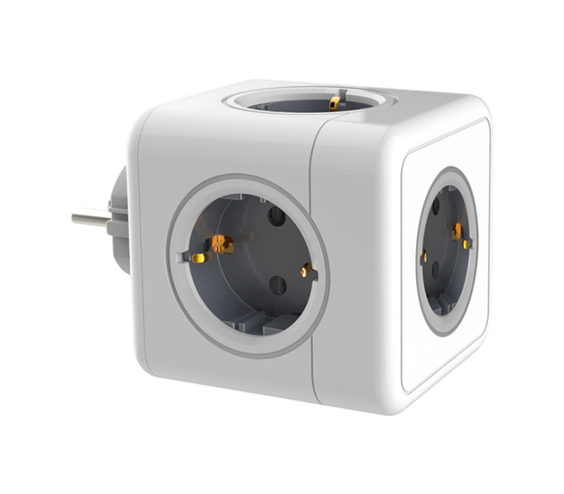 E01 Plug-in Cube Power Strip s 5 zásuvkami v európskom štýle