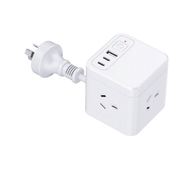 AU10 Wired Cube Power Strip s 3 zásuvkami v austrálskom štýle